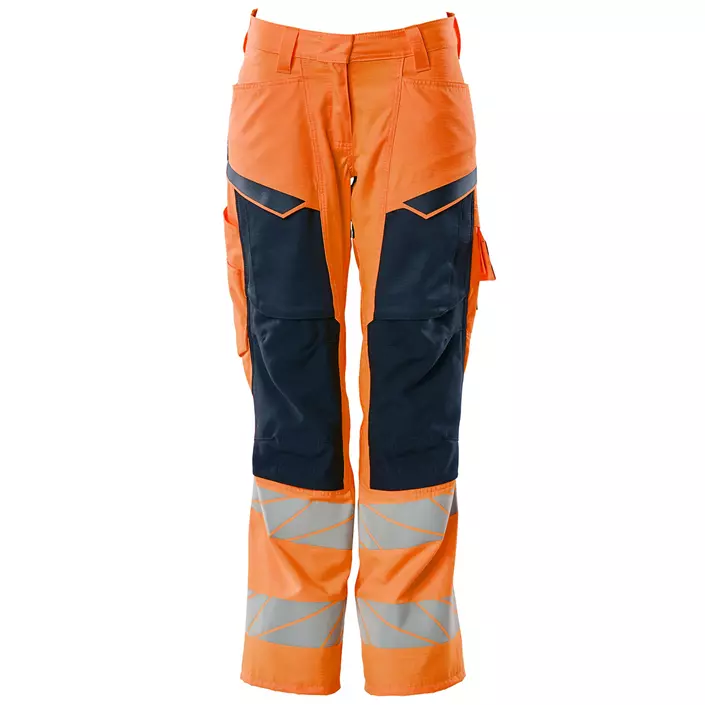 Mascot Accelerate Safe women's work trousers, Hi-Vis Orange/Dark Marine, large image number 0