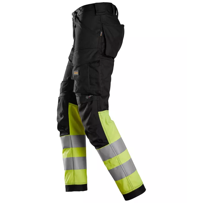 Snickers AllroundWork work trousers 6334, Black/Hi-Vis Yellow, large image number 2