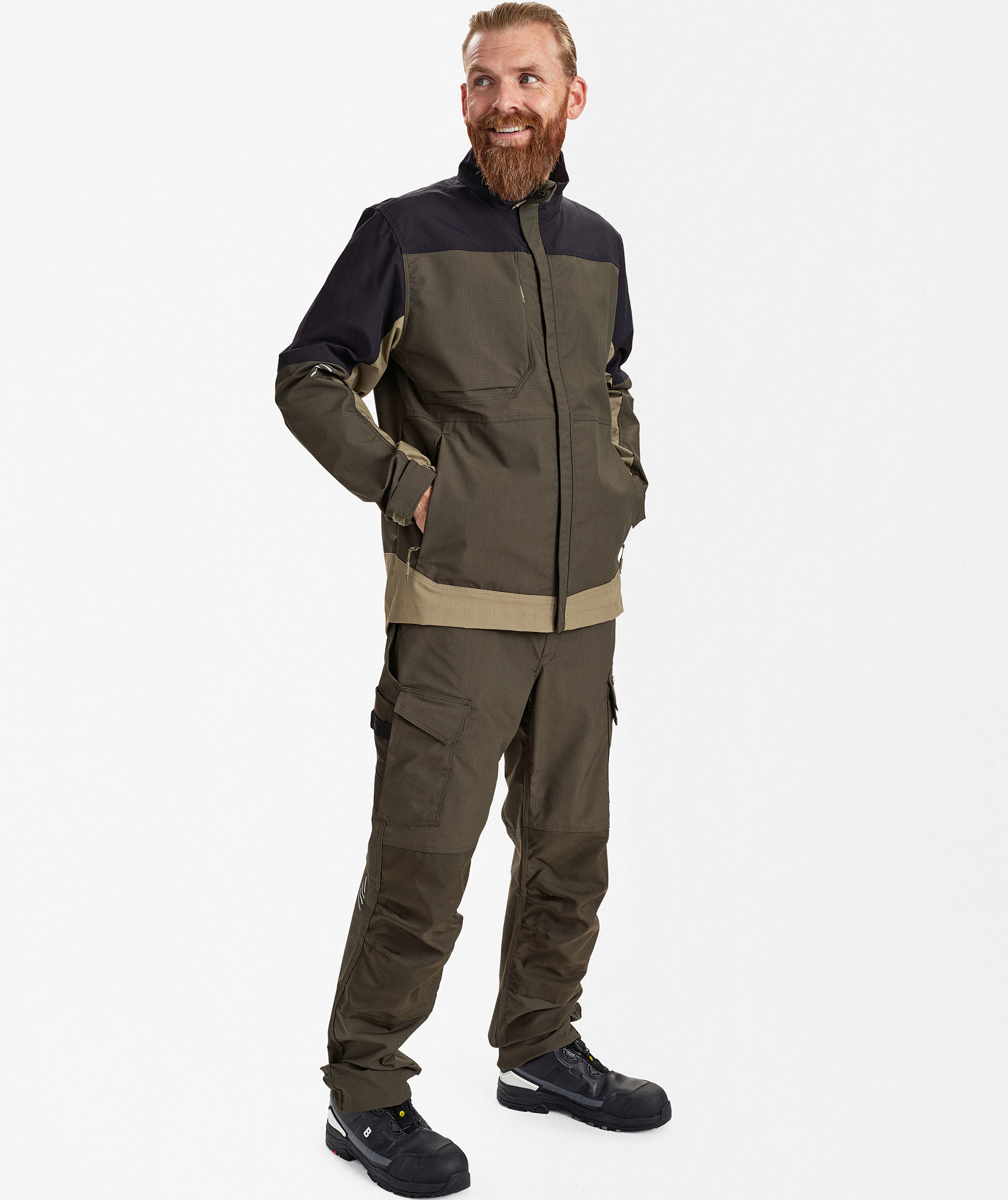 Engel Entire arbejdsjakke, Forest Green/Black, large image number 2