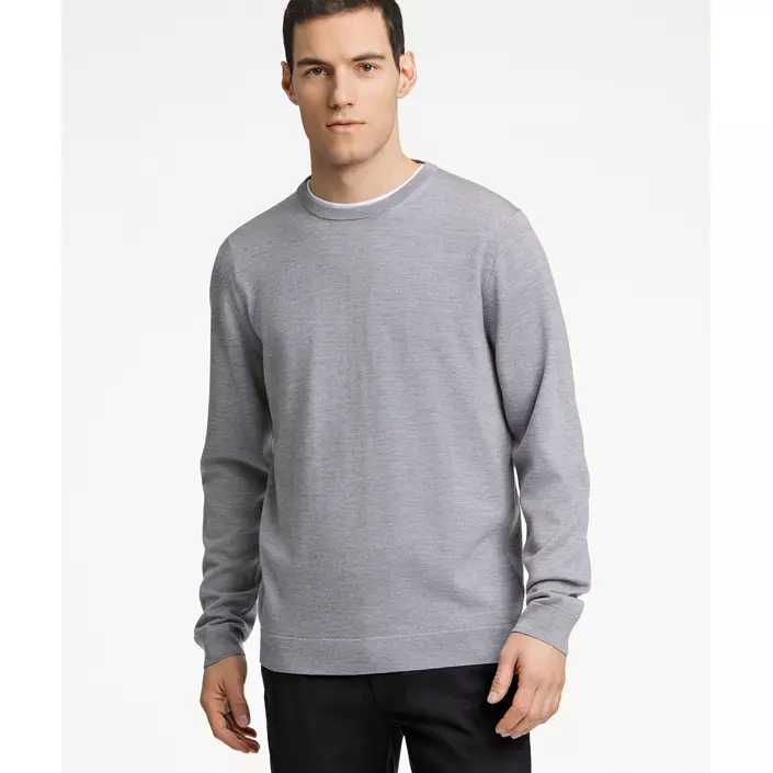 Lindbergh striktrøje med merinould, Grey Mel, large image number 5