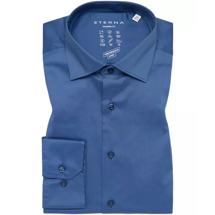 Eterna Performance Modern Fit skjorte, Smoke blue, large image number 4