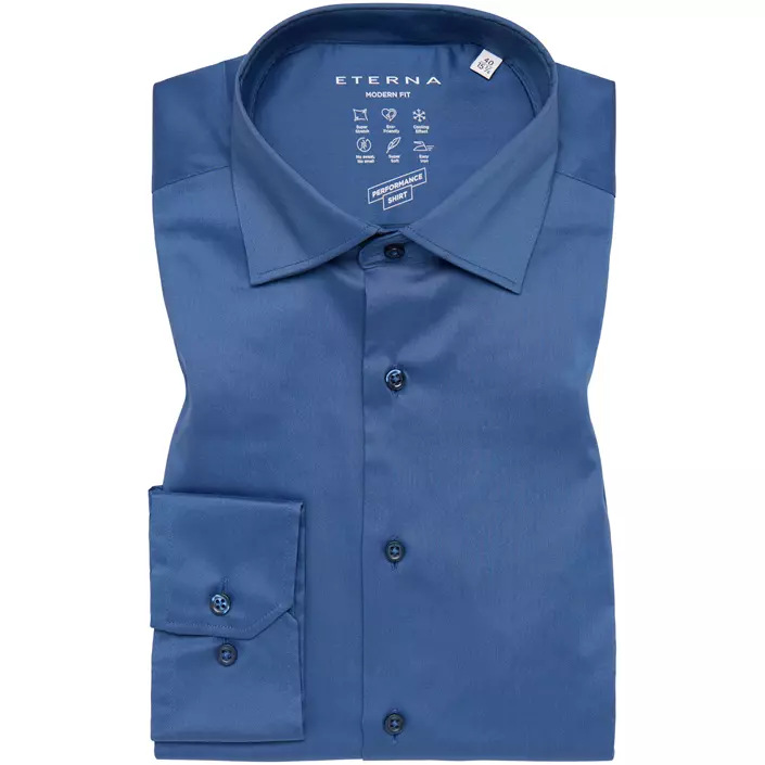 Eterna Performance Modern Fit skjorte, Smoke blue, large image number 4