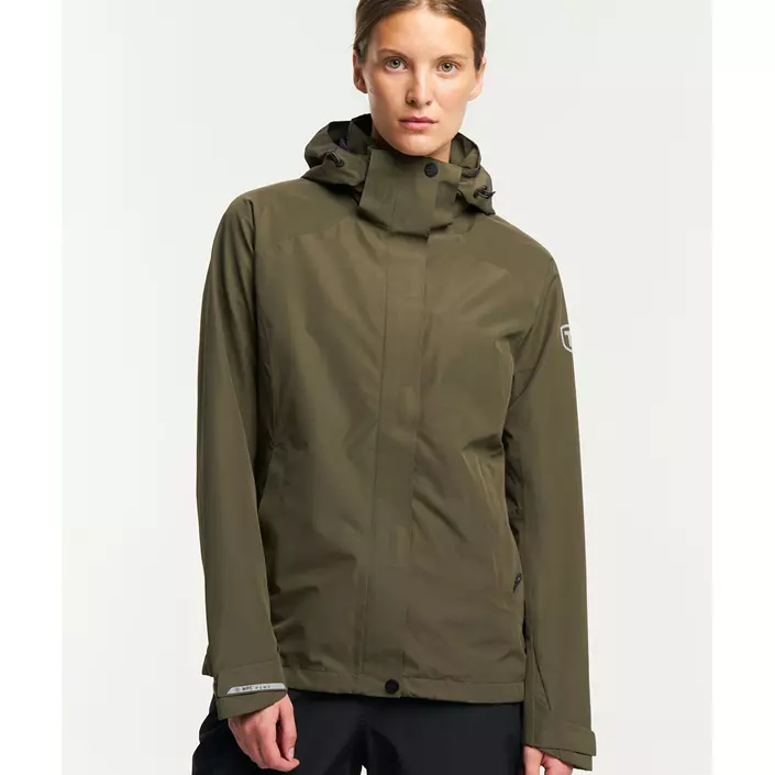 Tenson Westing dame regnjakke, Olivengrøn, large image number 1