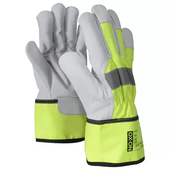 OX-ON Worker Supreme 2610 work gloves, White/Hi-vis yellow