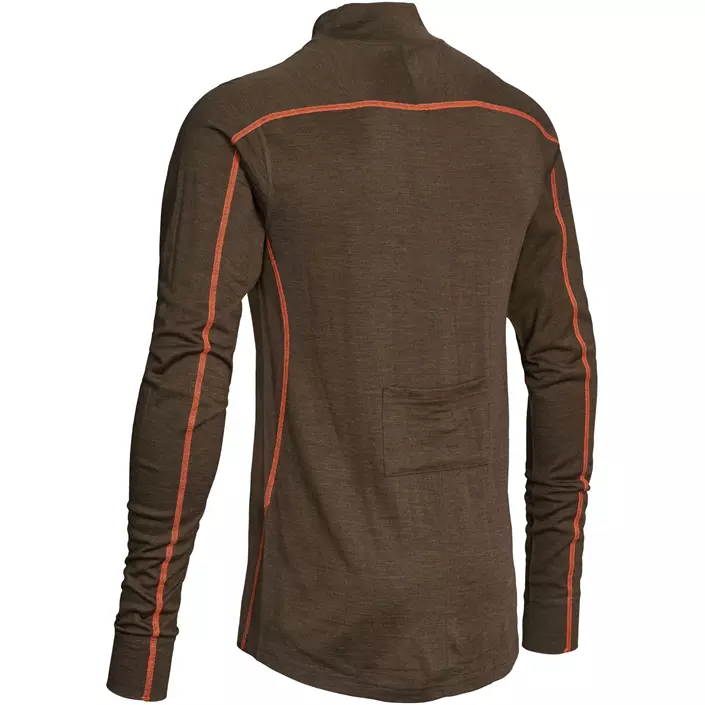 Northern Hunting Asthor Lue baselayer sweater with merino wool, Brown, large image number 2