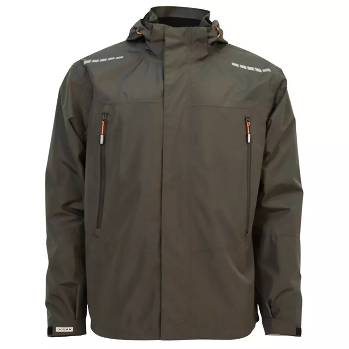 Ocean Outdoor High Performance rain jacket, Olive, large image number 0