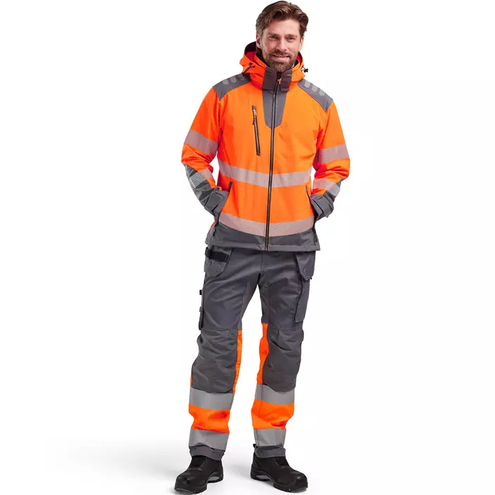 Blåkläder hantverksbyxa, Mellangrå/Hi-Vis Orange, large image number 1