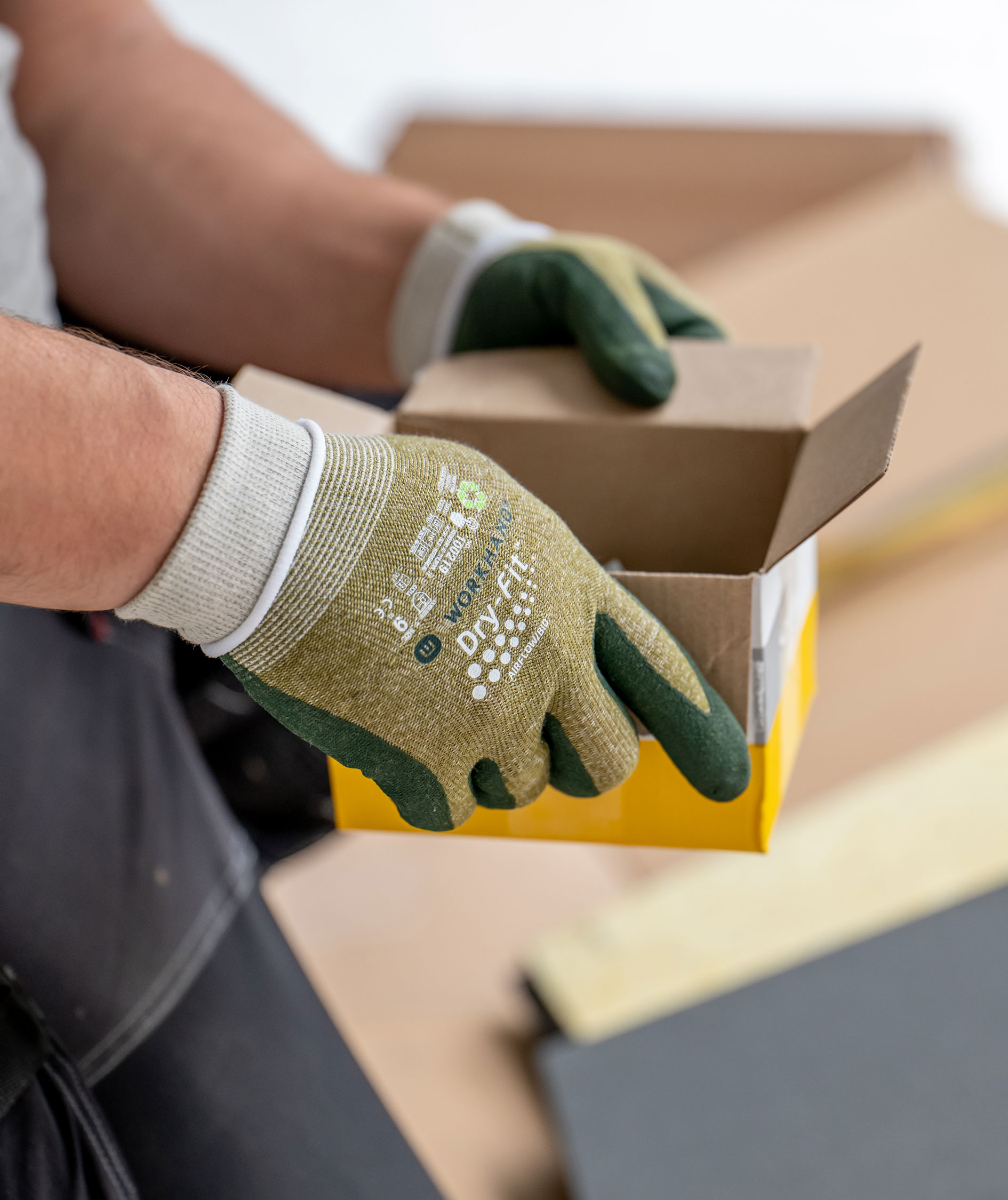 Workhand Dry-Fit Airflow montagehandskar, Khaki/Gr&ouml;n, large image number 5