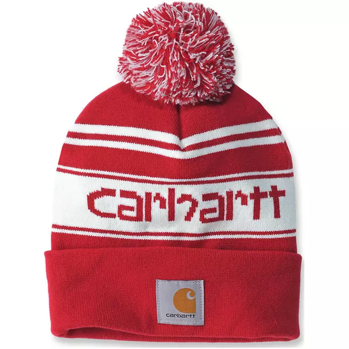 Carhartt Logo Beanie, Red Winther White Marl, Red Winther White Marl, large image number 0