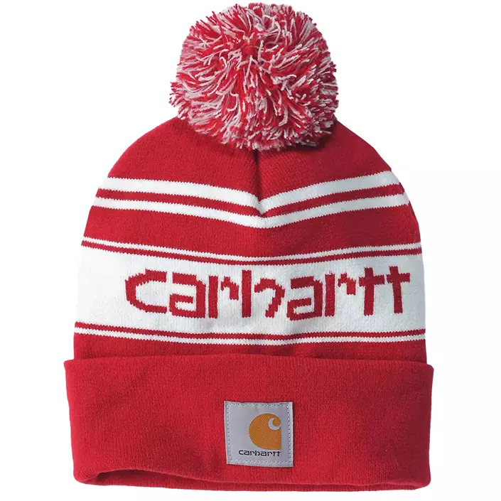 Carhartt Logo Beanie, Red Winther White Marl, Red Winther White Marl, large image number 0