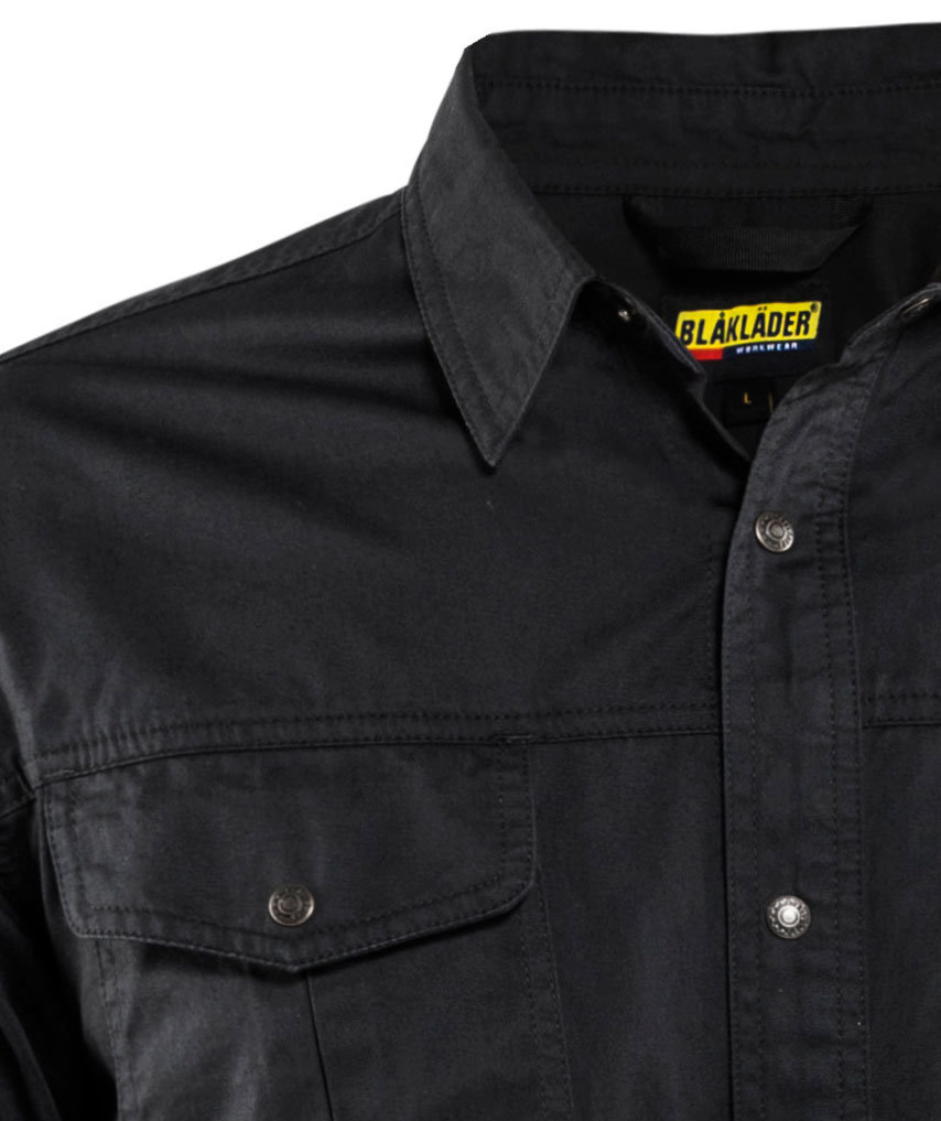 Bl&aring;kl&auml;der skjorte, Sort, large image number 3