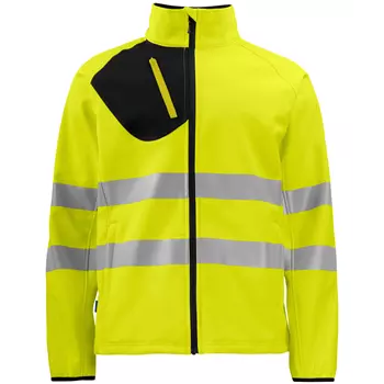 ProJob softshell jacket 6432, Hi-vis Yellow/Black