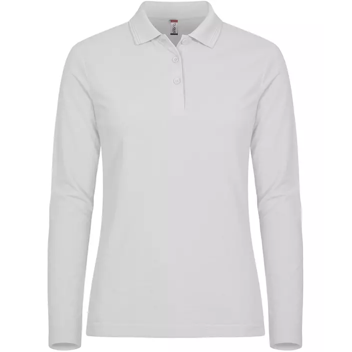 Clique Manhatten women's long-sleeved polo shirt, White, large image number 0