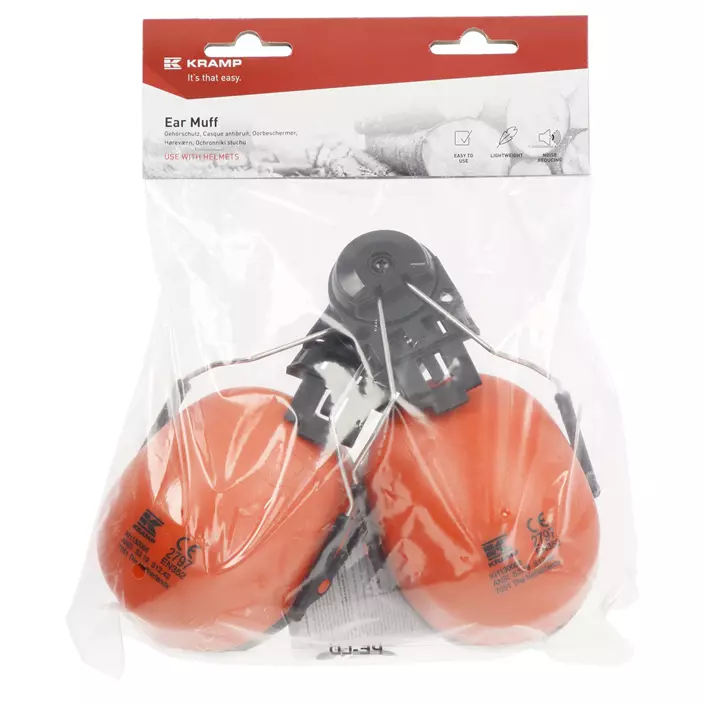 Kramp helmet mounted ear defenders, Orange, Orange, large image number 2