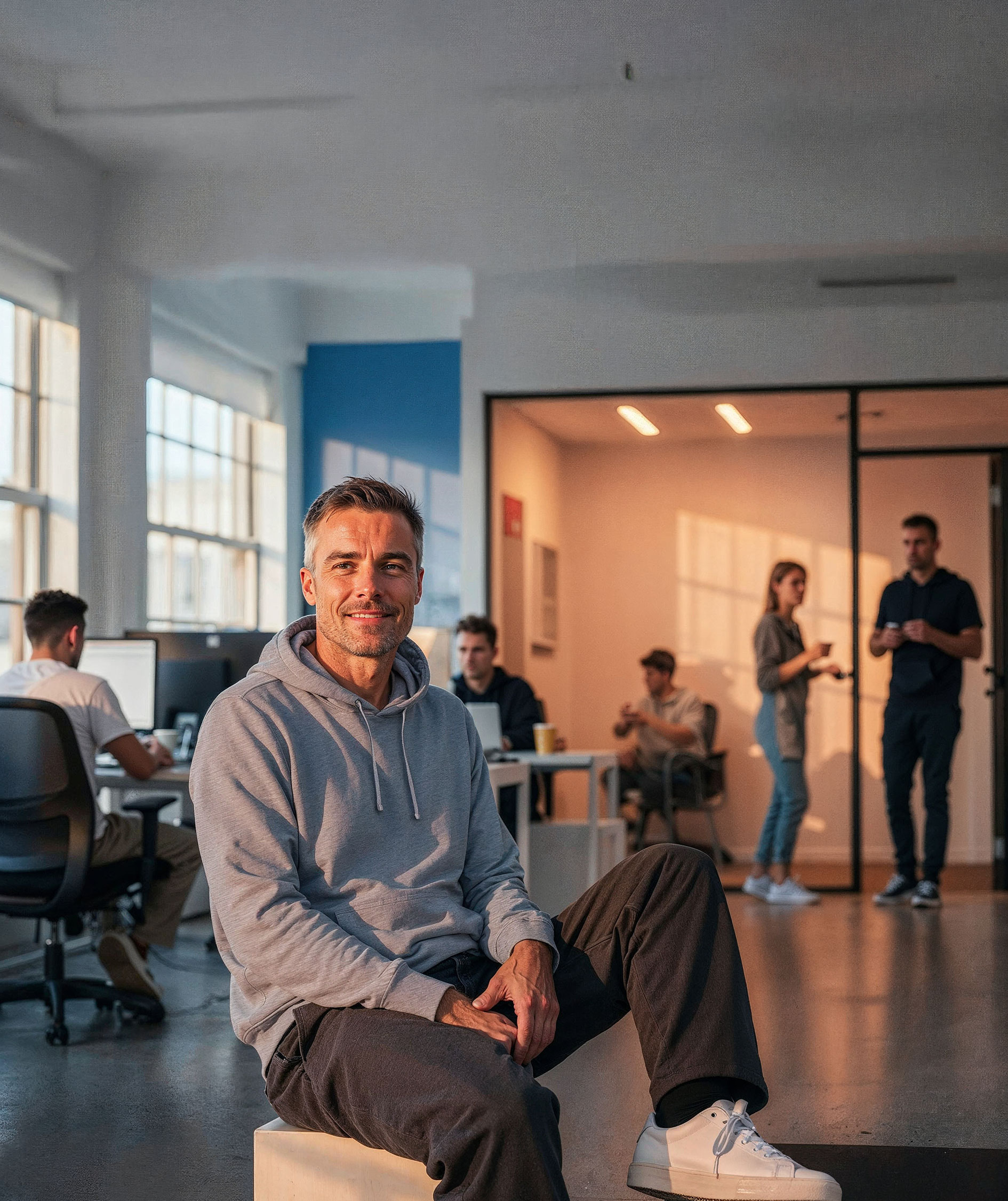 UM Regular Fit Hoodie, Grey melange, large image number 6