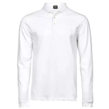 Tee Jays Luxury stretch langærmet polo T-shirt, Hvid