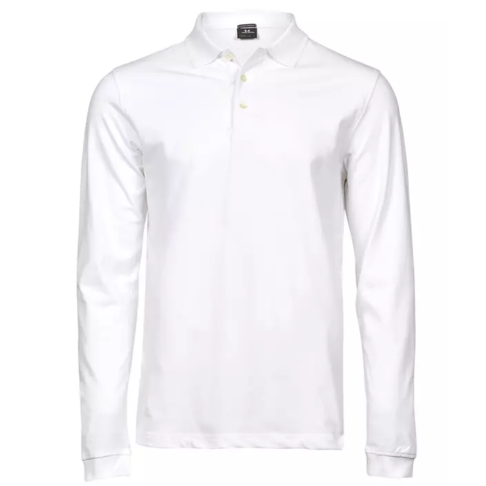 Tee Jays Luxury stretch langermet polo T-skjorte, Hvit, large image number 0
