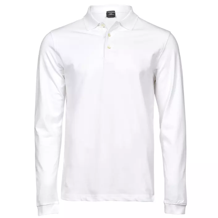 Tee Jays Luxury stretch langermet polo T-skjorte, Hvit, large image number 0