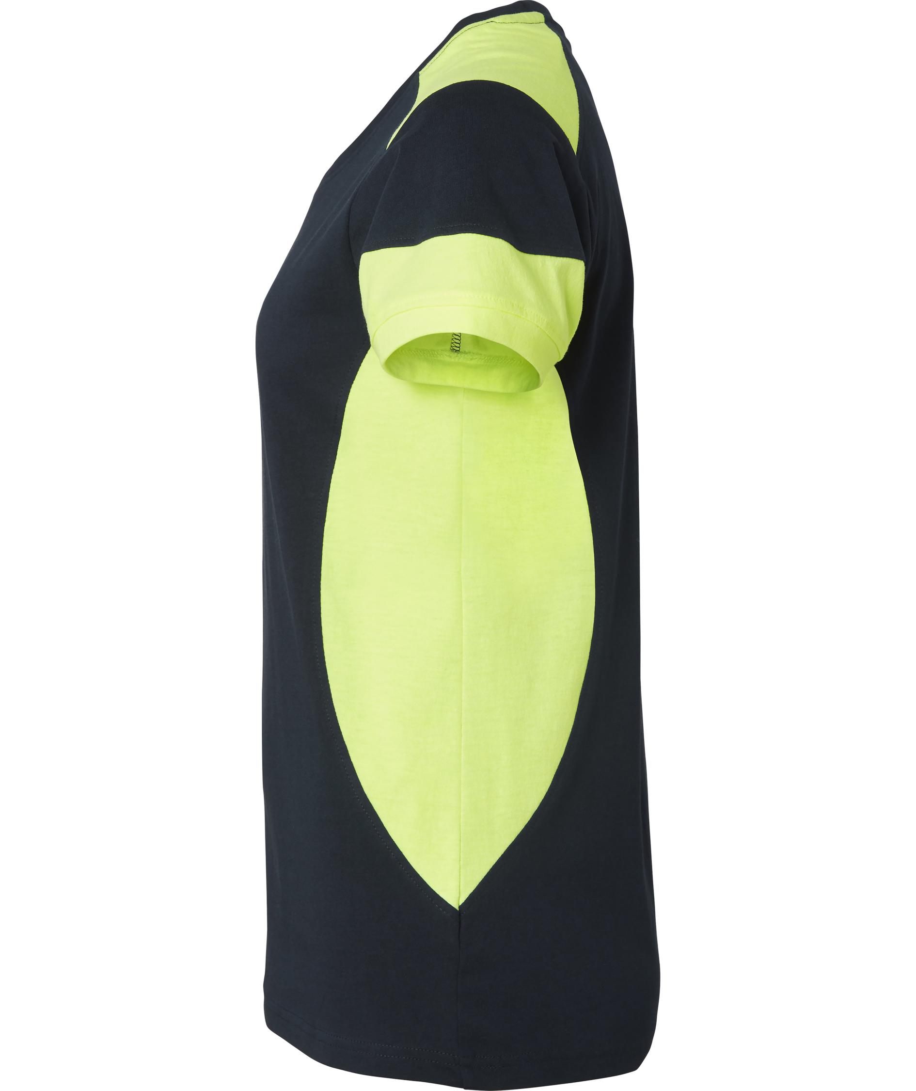 Top Swede dame T-shirt 211, Navy/Hi-Vis gul, large image number 3