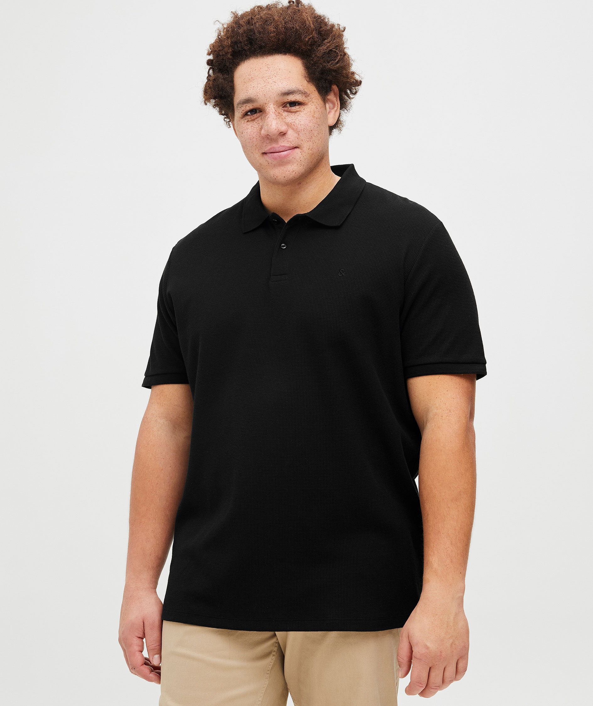 Jack & Jones Plus JJEAUSTIN Polo T-shirt, Black