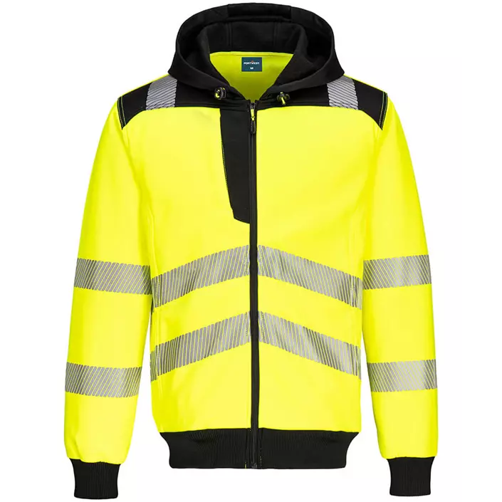 Portwest PW3 hoodie with zipper, Hi-vis Yellow/Black, large image number 0