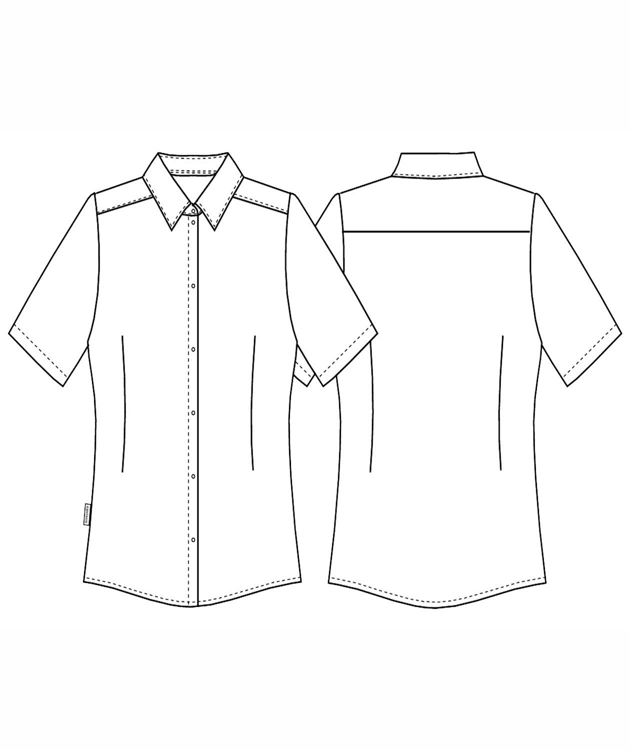 Kentaur modern fit short-sleeved women's shirt, Black