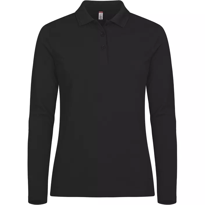 Clique Manhatten women's long-sleeved polo shirt, Black, large image number 0