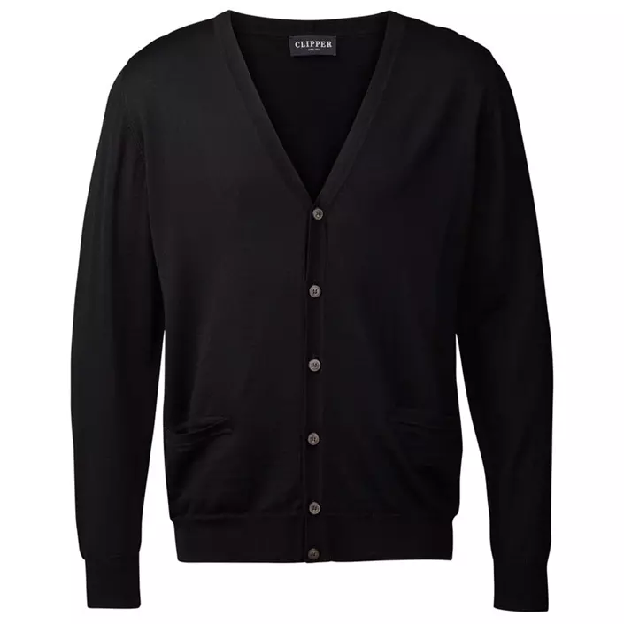 Clipper Milan Cardigan with merino wool, Black, large image number 0