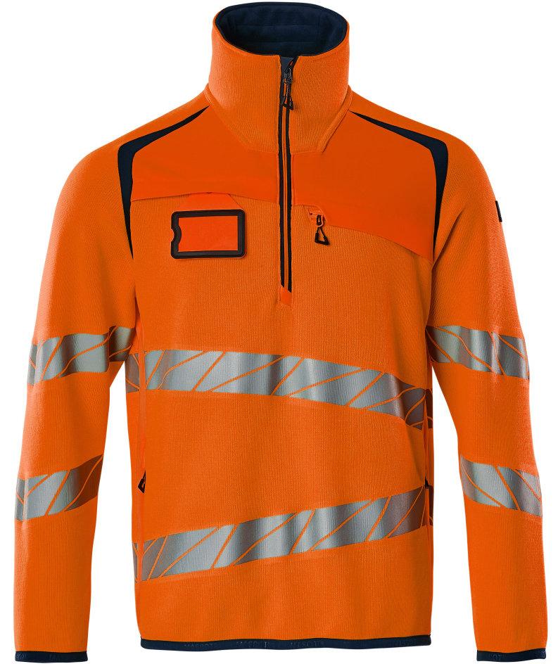 Mascot Accelerate Safe knitted sweater, Hi-Vis Orange/Dark Marine