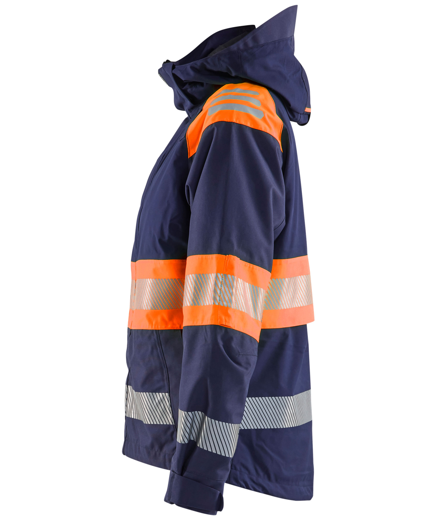 Bl&aring;kl&auml;der dame skaljakke, Marine/Hi-Vis Orange, large image number 3