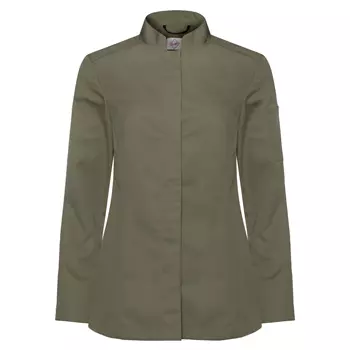 Segers slim fit women's chefs shirt, Olive Green