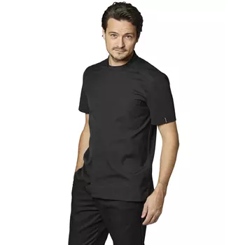 Kentaur modern fit short-sleeved pique chefs-/service shirt, Black