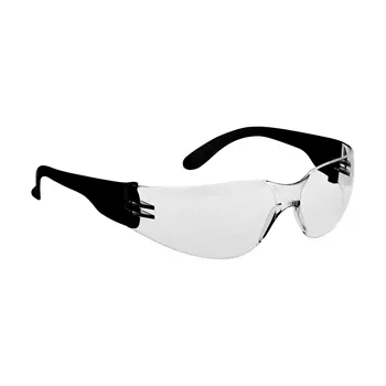 Portwest PW32 wrap around sikkerhedsbriller, Klar/sort