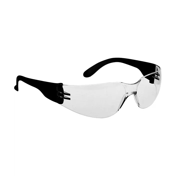 Portwest PW32 wrap around sikkerhedsbriller, Klar/sort, Klar/sort, large image number 0