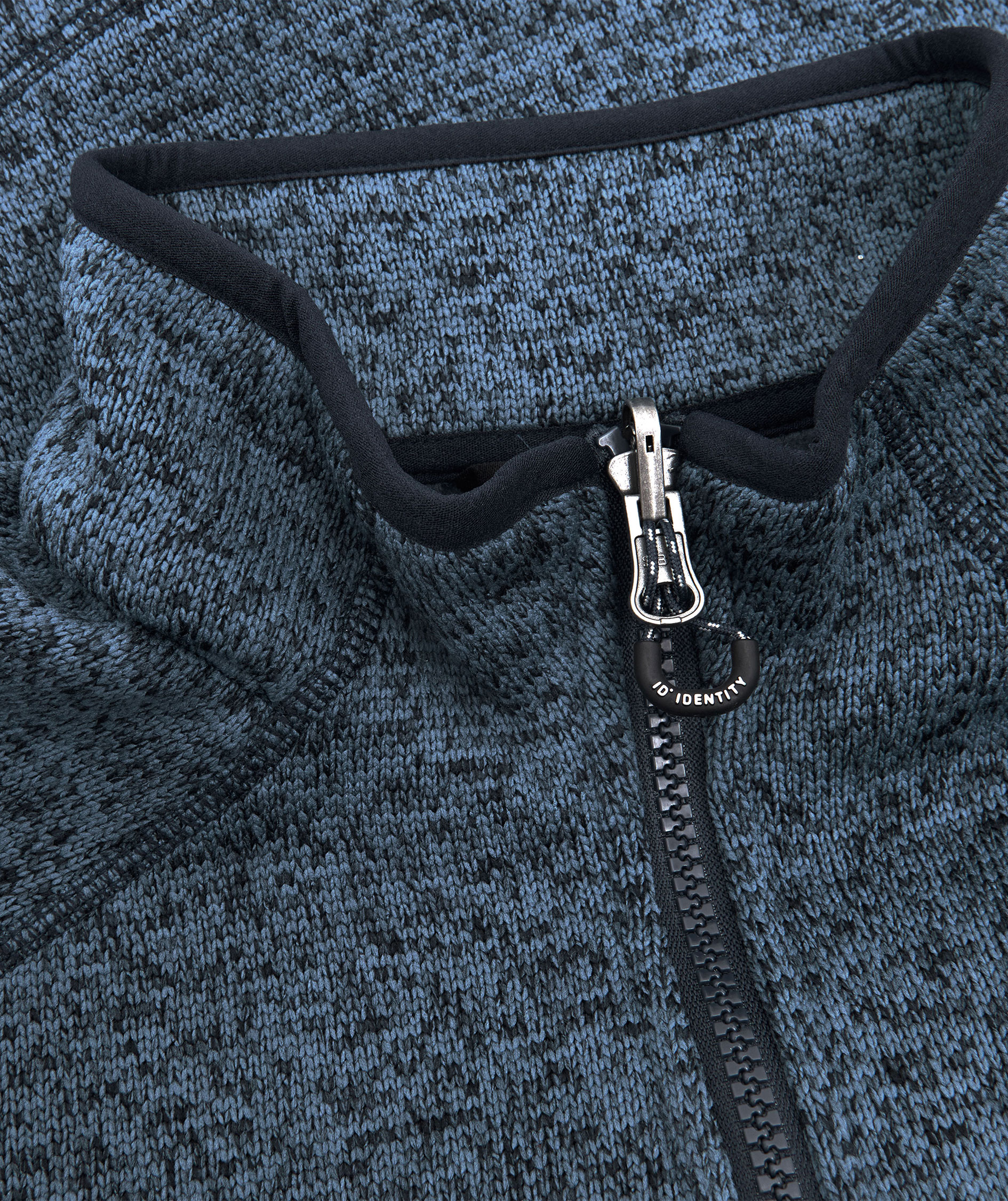 ID Zip'n'mix Melange women's knitted fleece cadigan, Marine Melange, large image number 4