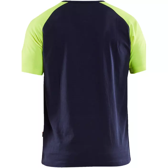 Blåkläder T-shirt, Marine/Hi-Vis gul, large image number 2