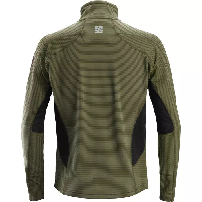Snickers Body Mapping microfleece midlayer cardigan 9438, Khaki Green/Black, large image number 1