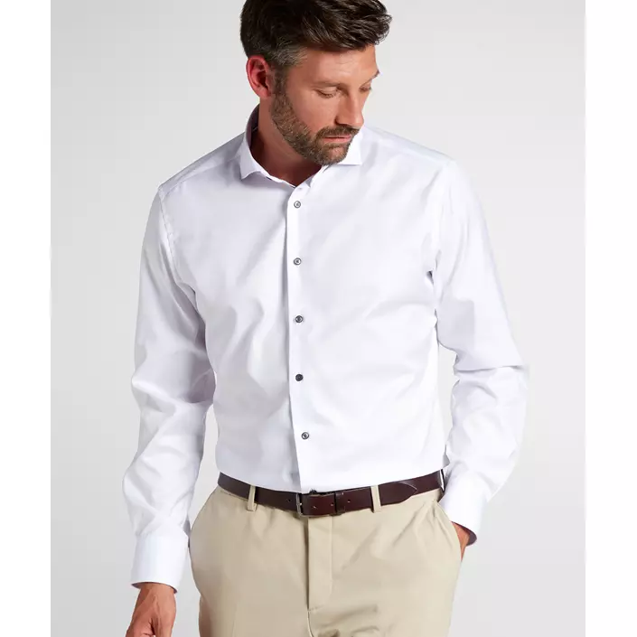 Eterna Cover Modern fit skjorta med kontrast, White, large image number 1