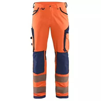 Blåkläder arbetsbyxa full stretch, Varsel Orange/Marinblå