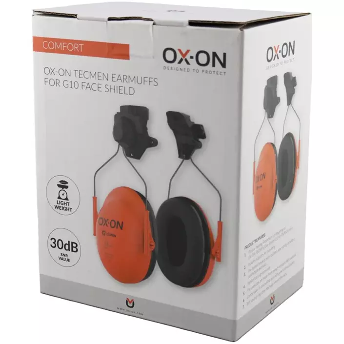 OX-ON Tecmen f/G10  hørselvern til hjelmmontering, Oransje/Svart, Oransje/Svart, large image number 1