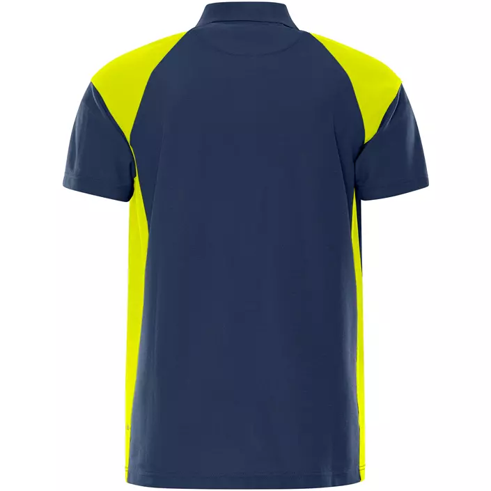 Fristads Heavy polo T-shirt 7047 GPM, Marine/Hi-Vis gul, large image number 1