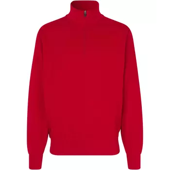 ID Sweatshirt with short zipper, Red