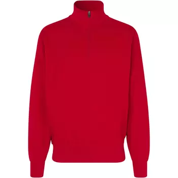 ID Sweatshirt with short zipper, Red