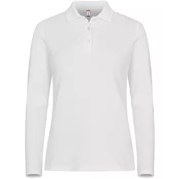 Clique Premium langærmet dame polo T-shirt, Hvid