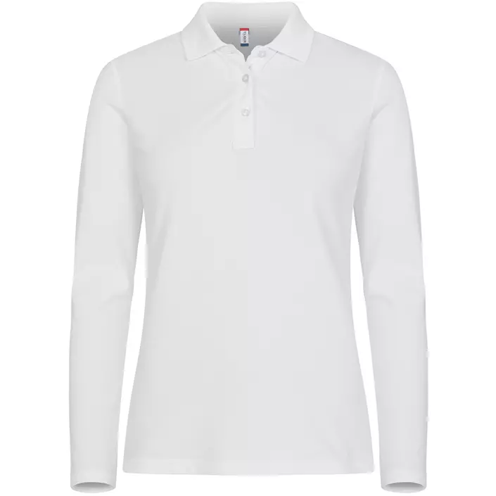 Clique Premium langærmet dame polo T-shirt, Hvid, large image number 0
