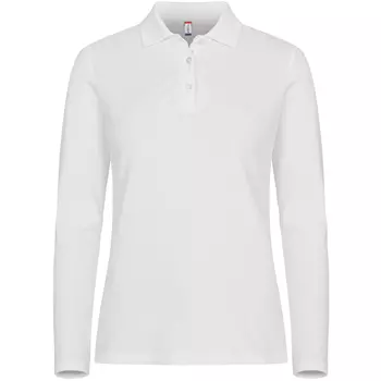 Clique Premium langærmet dame polo T-shirt, Hvid