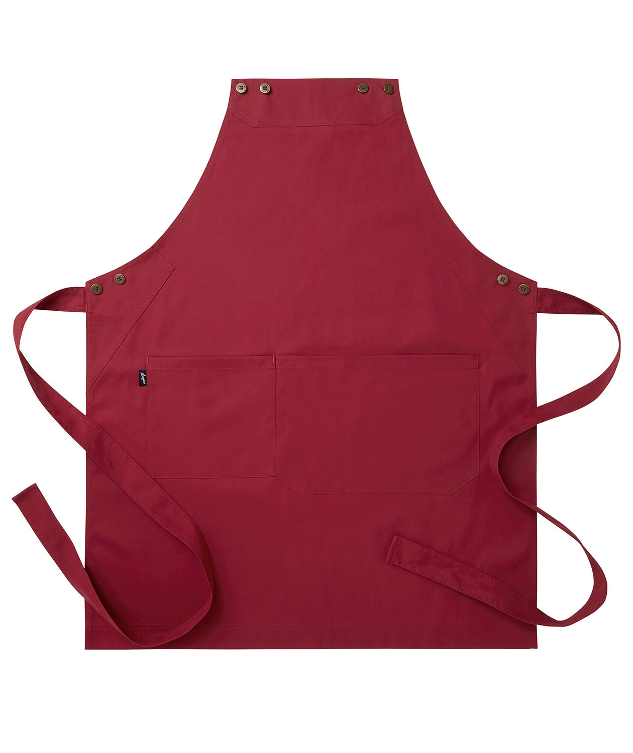Segers 4078 bib apron with pocket, Red