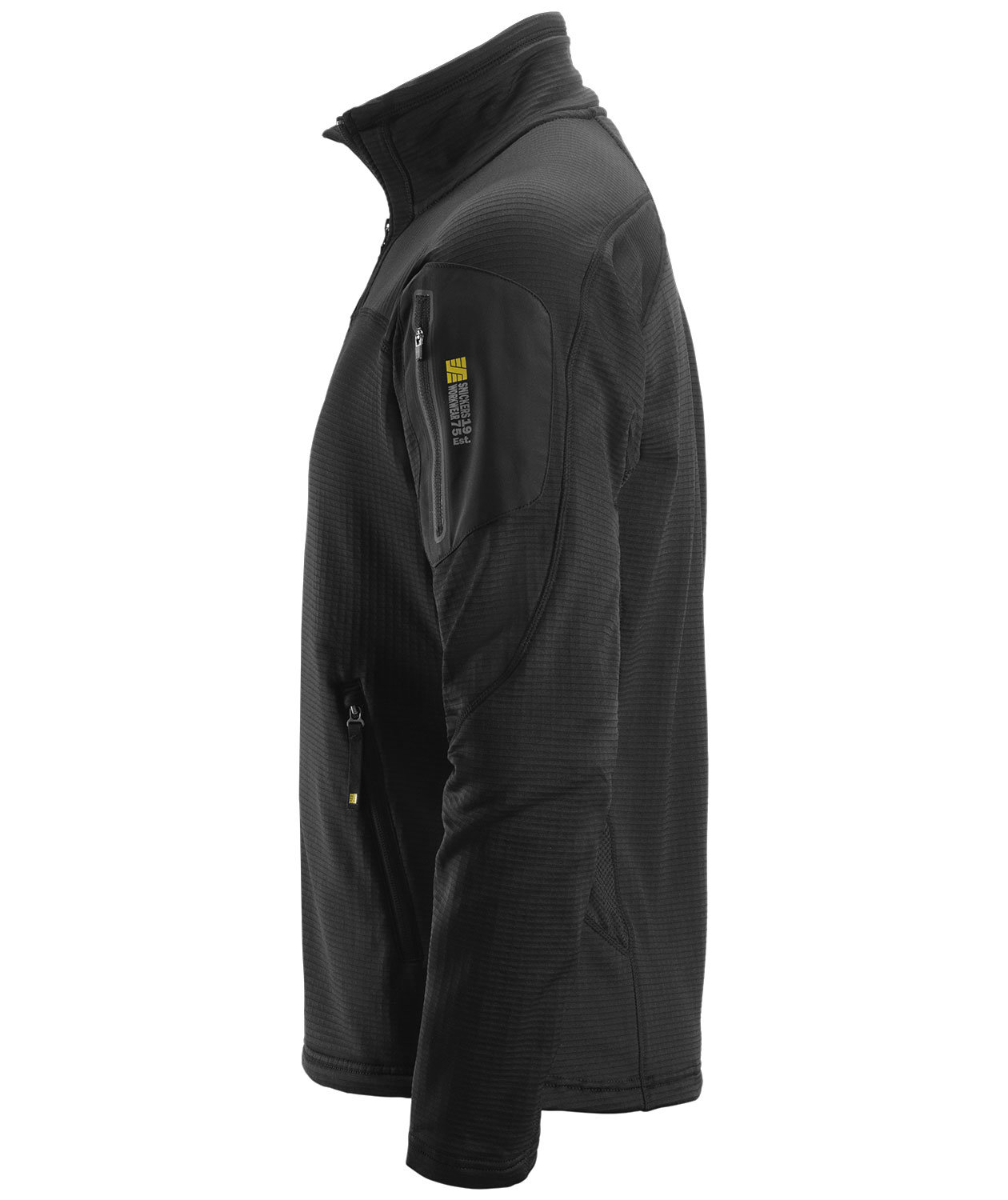 Snickers Body Mapping microfleece midlayer cardigan 9438, Black, large image number 1