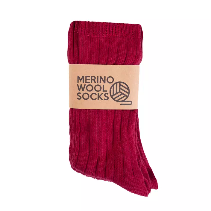 3-pak strømper med merinould, Salsa Red, large image number 1