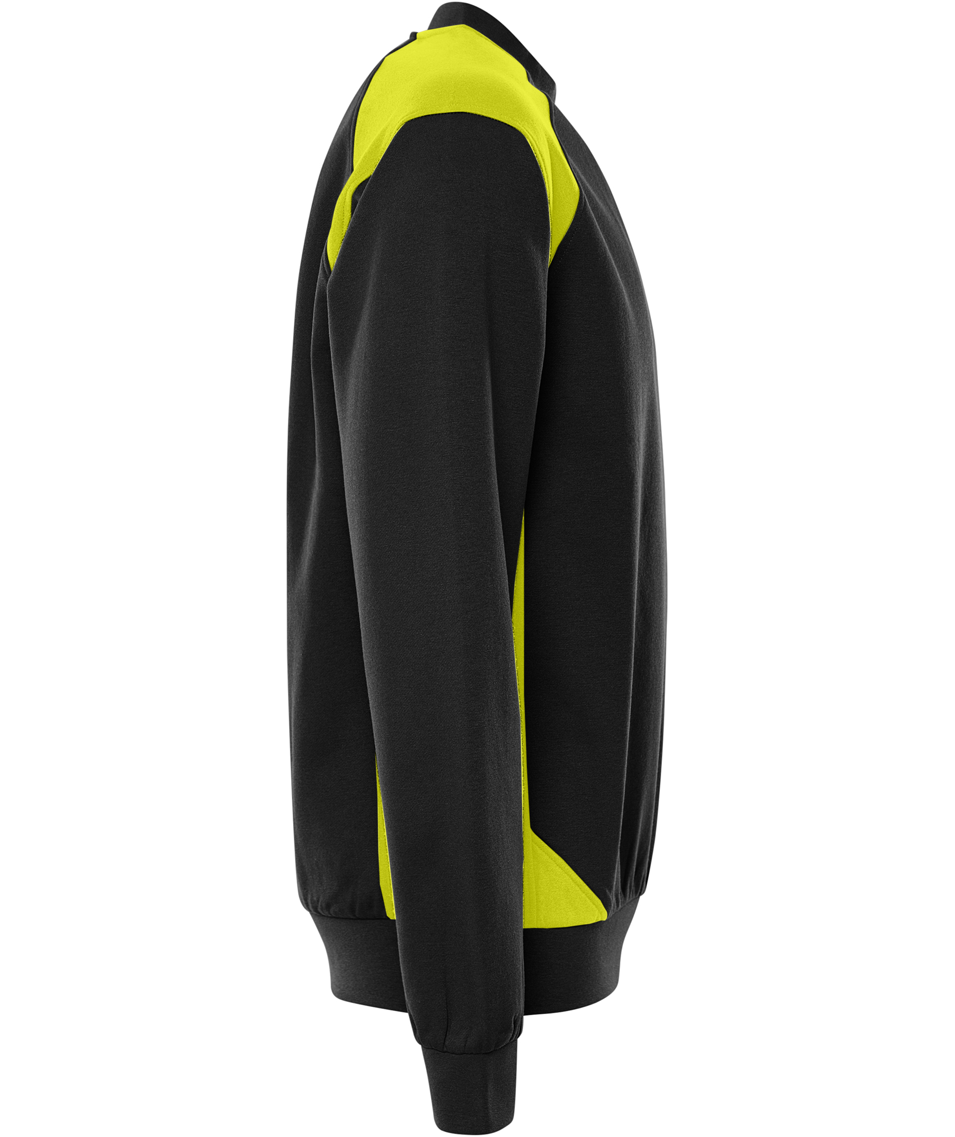 Fristads sweatshirt 7048 GSM, Svart/Varselgul, large image number 2